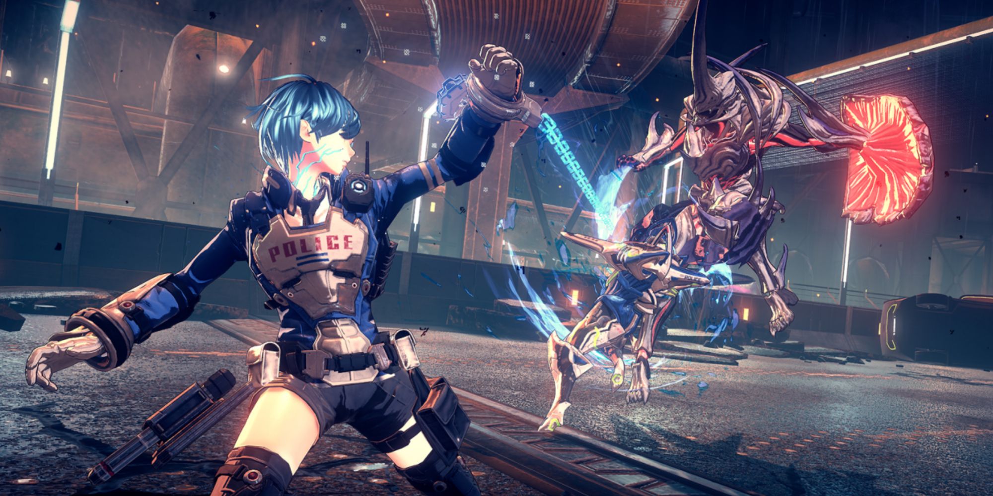 Akira Howard using a Legion in combat in Astral Chain.