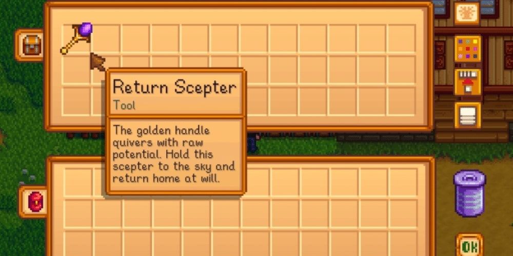 The Return Scepter item box in Stardew Valley the video game