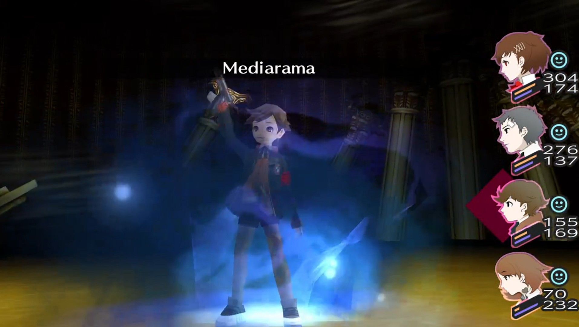 кен кастинг медиарама для исцеления команды в Persona 3 Portable