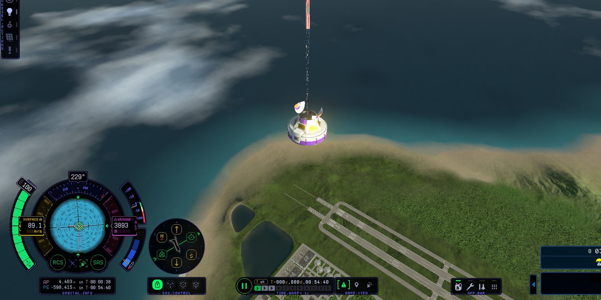 Кербал космическая программа 2 посадочная капсула с парашютом 