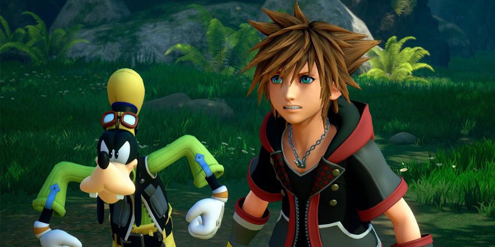 Kingdom Hearts 3 Goofy, left, and Sora, angry