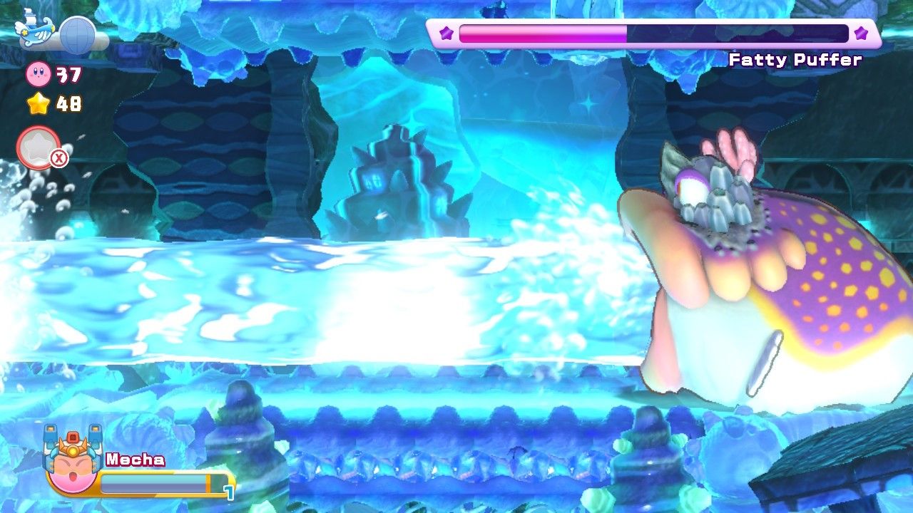 Kirby Onion Ocean Stage Four Fatty Puffer Water Blast
