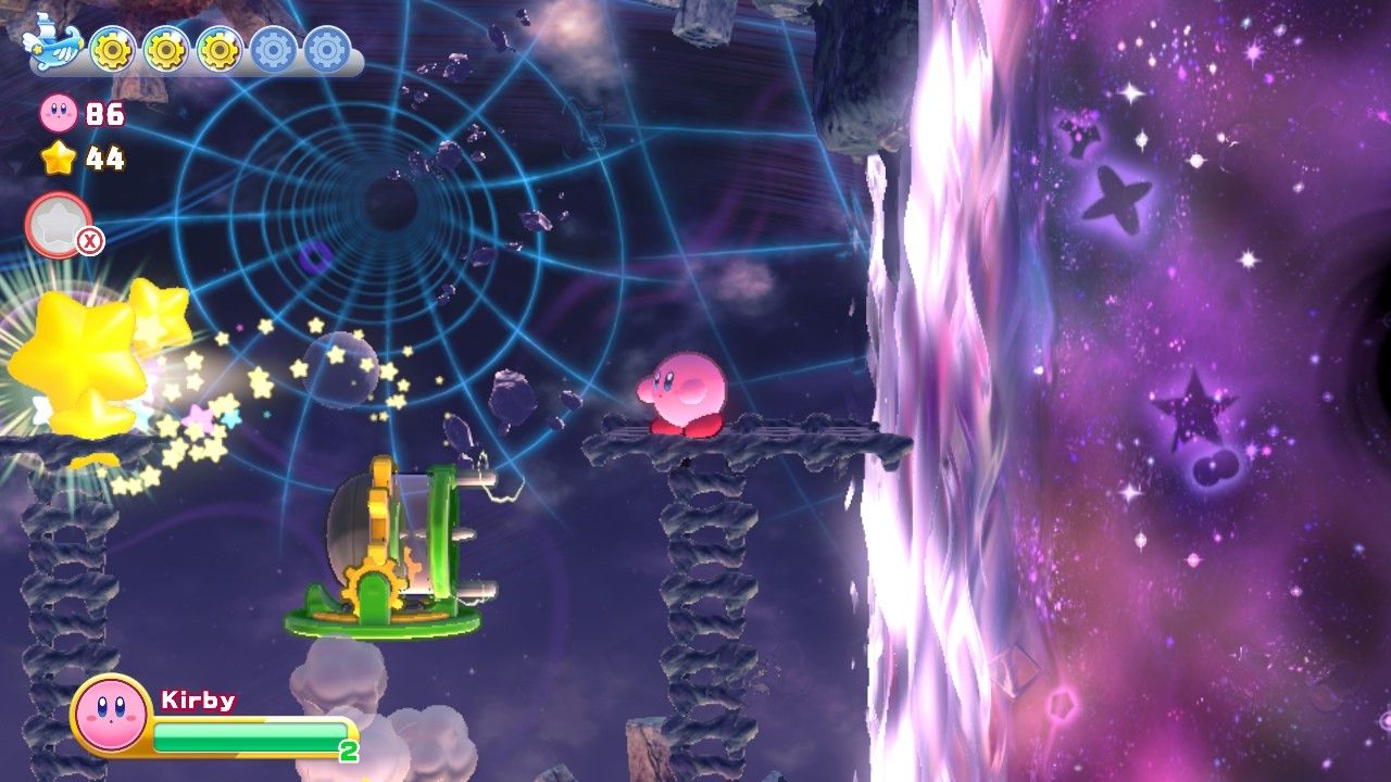 Kirby's Return To Dream Land Deluxe Dangerous Dinner Stage One Kirby Expels Block