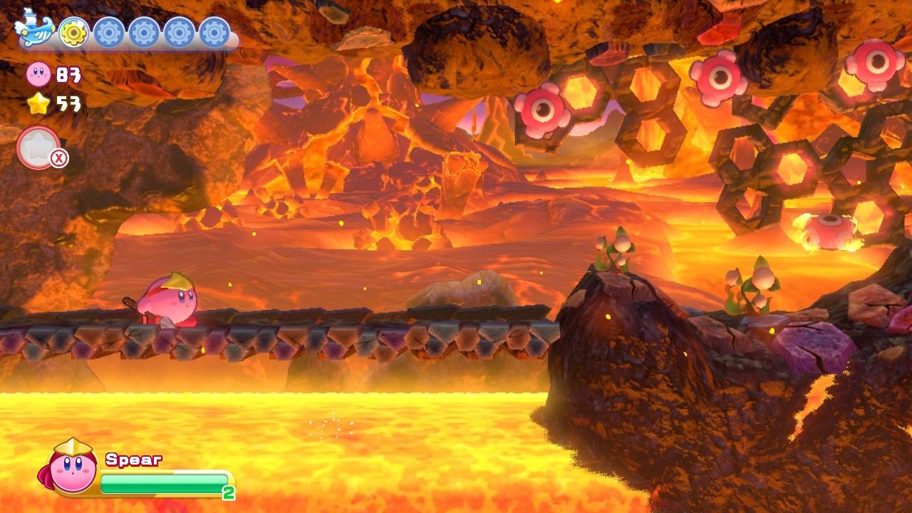 Kirby's Return To Dream Land Deluxe Dangerous Dinner Stage One Third Section