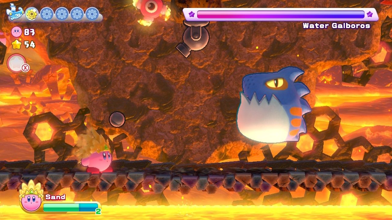 Kirby's Return To Dream Land Deluxe Dangerous Dinner Первый этап Вода Гальборос Бой с мини-боссом
