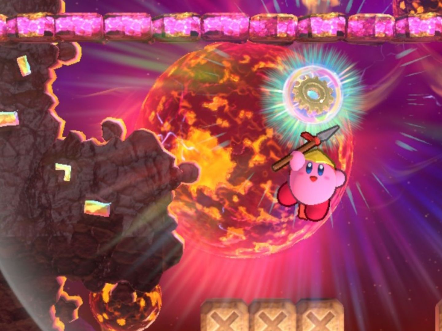 Kirby's Return To Dream Land Deluxe Dangerous Dinner Stage Three First Energy Sphere