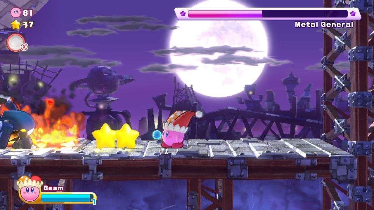 Kirby's Return To Dream Land Deluxe Egg Engines Шестой этап Metal General Boss Fire After Crash