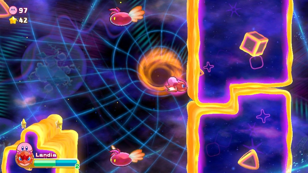 Kirby's Return To Dream Land Deluxe Кирби и Ландия перед движущимися платформами
