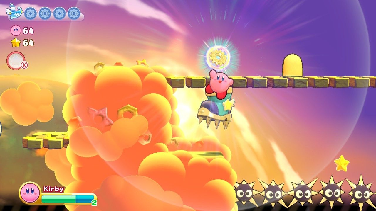 Kirby's Return To Dream Land Deluxe Nutty Noon Stage Four First Energy Sphere