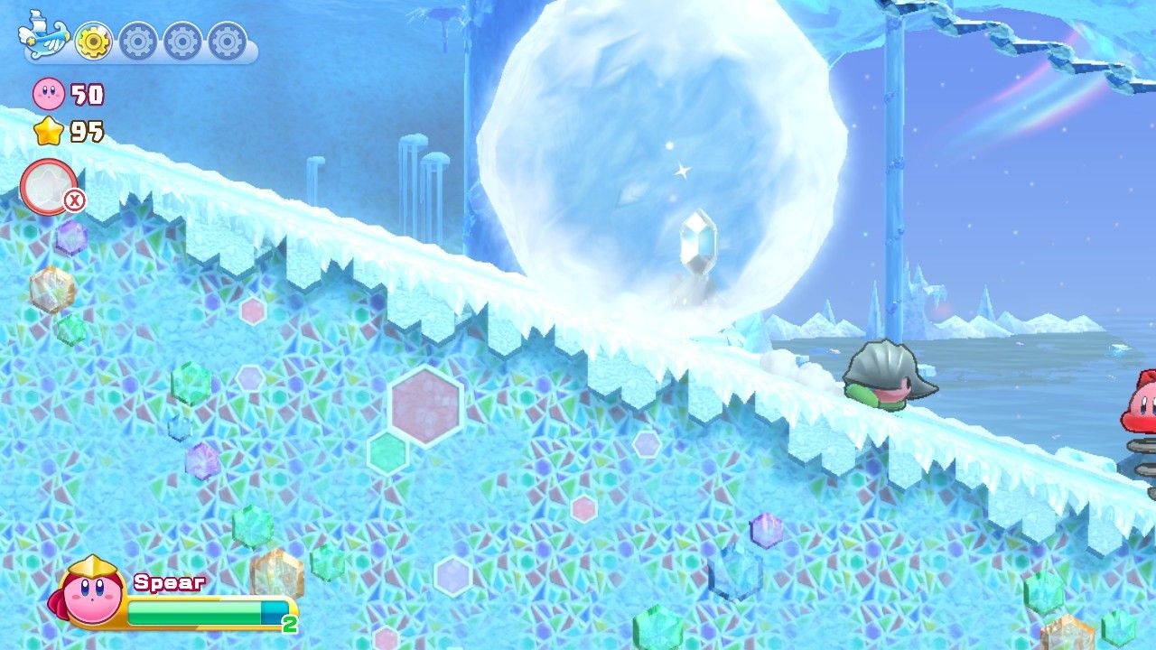 Kirby White Wafers Stage Three Kirby Passes Through Ice Ball