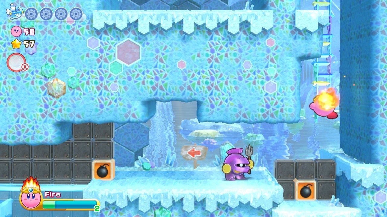 Kirby White Wafers Третий уровень Spear Enemy