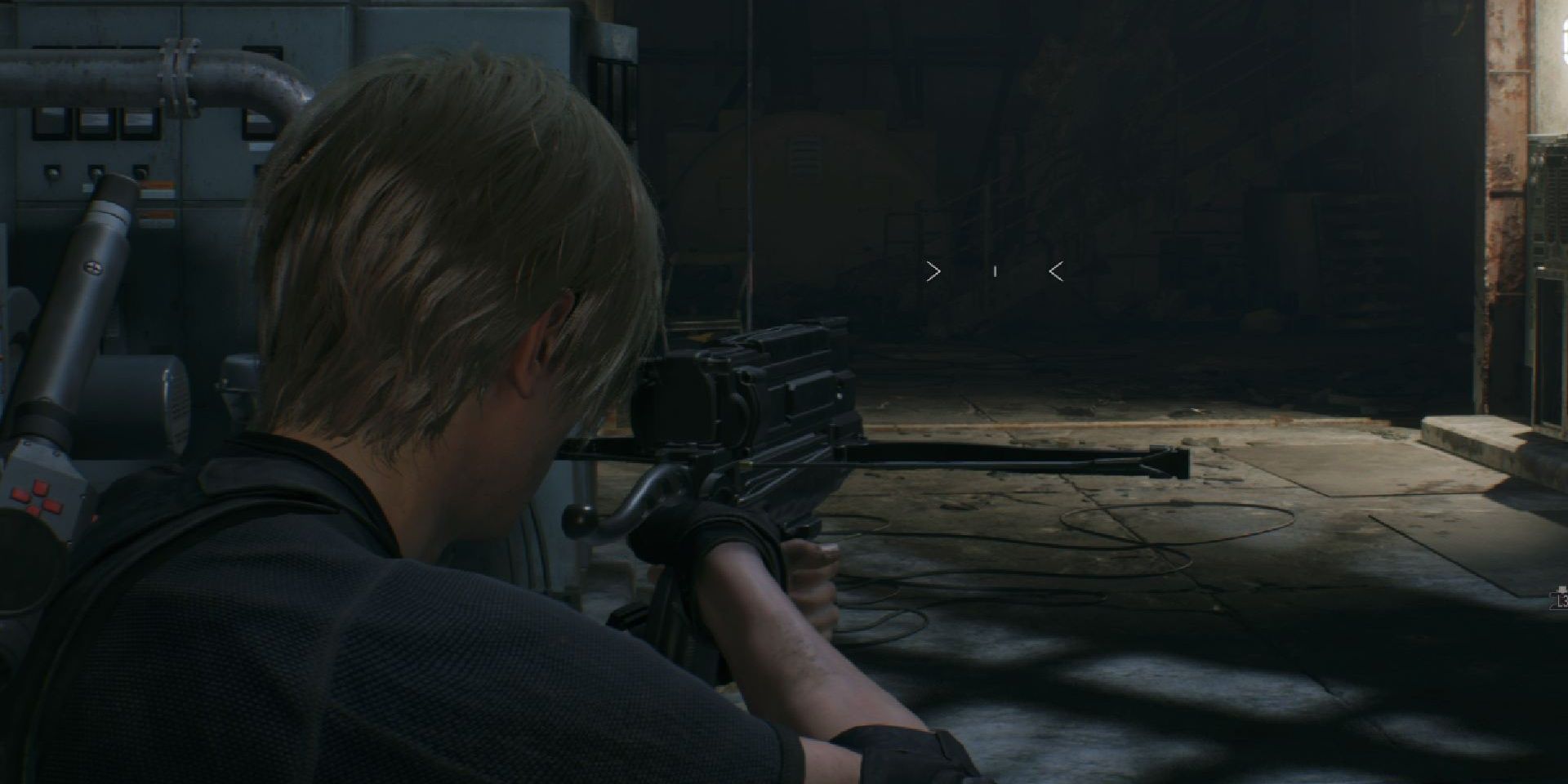 Leon Aiming Bolt Throw in Resident Evil 4 Remake