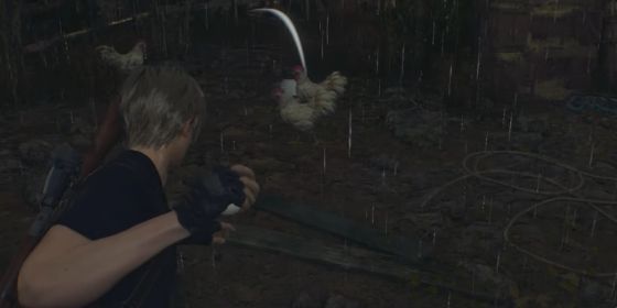 Leon Throwing an Egg at a Chicken - Resident Evil 4 Remake