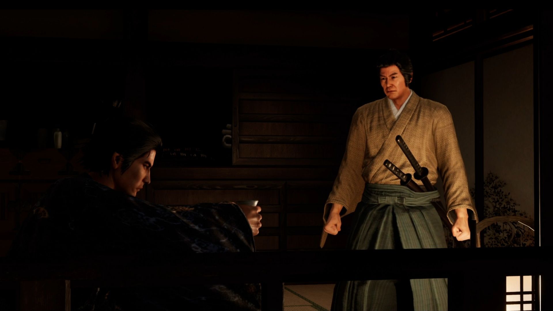 Like A Dragon Ishin, Chapter 5, Ryoma talking to Nakaoka back at the Teradaya