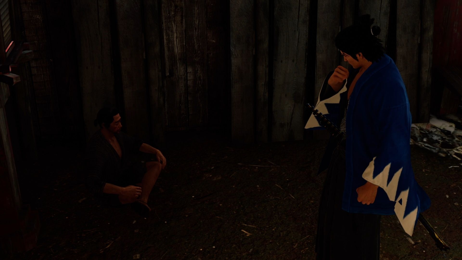 Like A Dragon Ishin, The Servile Beggar asks Ryoma for some food