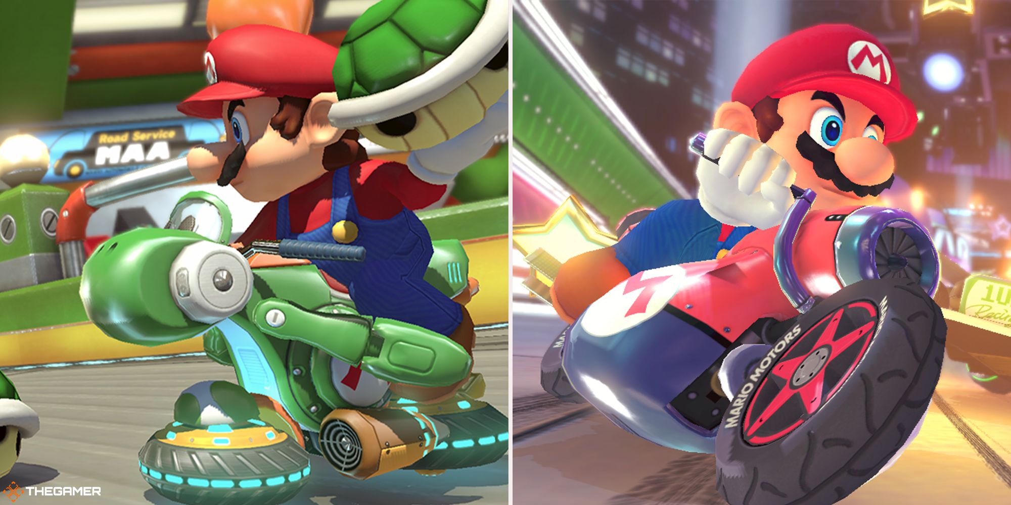Mario Kart 8 Deluxe - Mario riding the Comet and the Yoshi bike best car Mario Kart 8