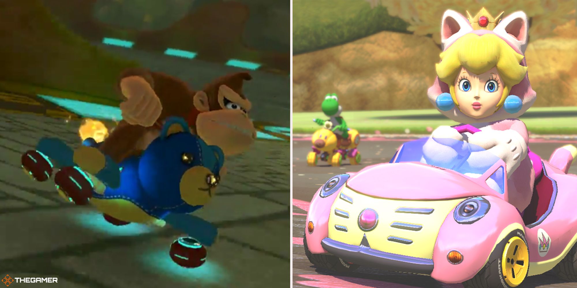 Mario Kart 8 Deluxe - Peach in the Cat Cruiser and Donkey Kong in the Teddy Buggy best vehicles mario kart 8