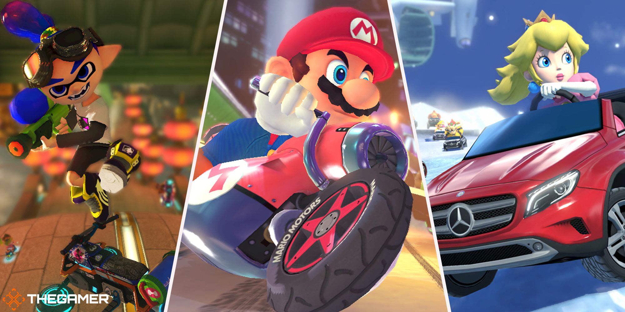 Mario Kart 8 Deluxe - various characters in their karts