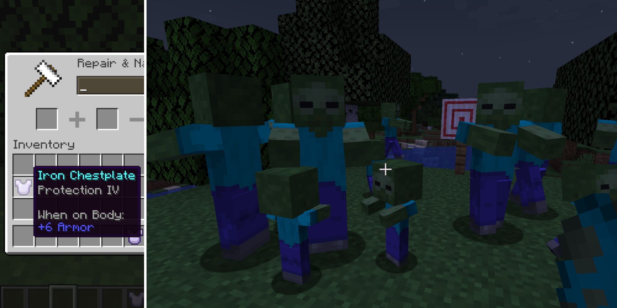 Armor of Protection and the zombie horde in Minecraft