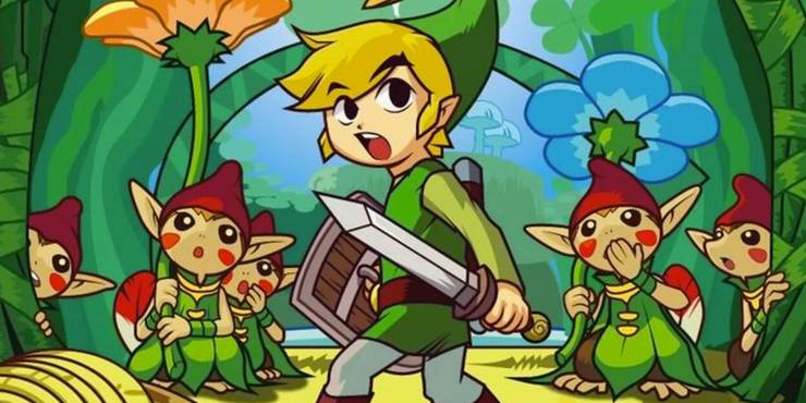Link And Ezlo With The Minish in TLOZ: Minish Cap.