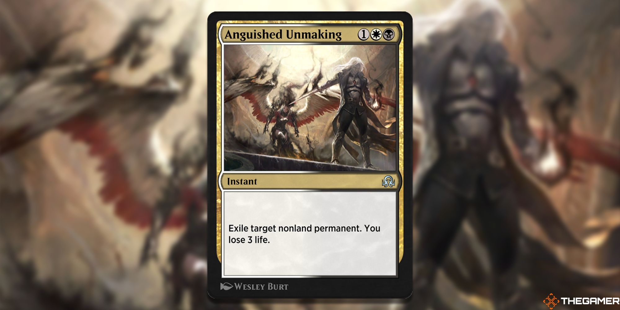 Image of the Anguished Unmaking card in Magic: The Gathering, with art by Wesly Burt
