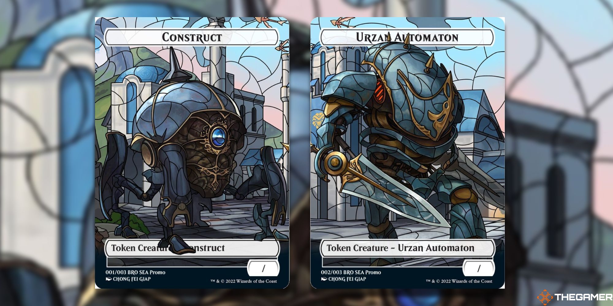 Image of the Construct and Urzas Aytomaton Tokens card in Magic: The Gathering, with art by Chong Fei Giap