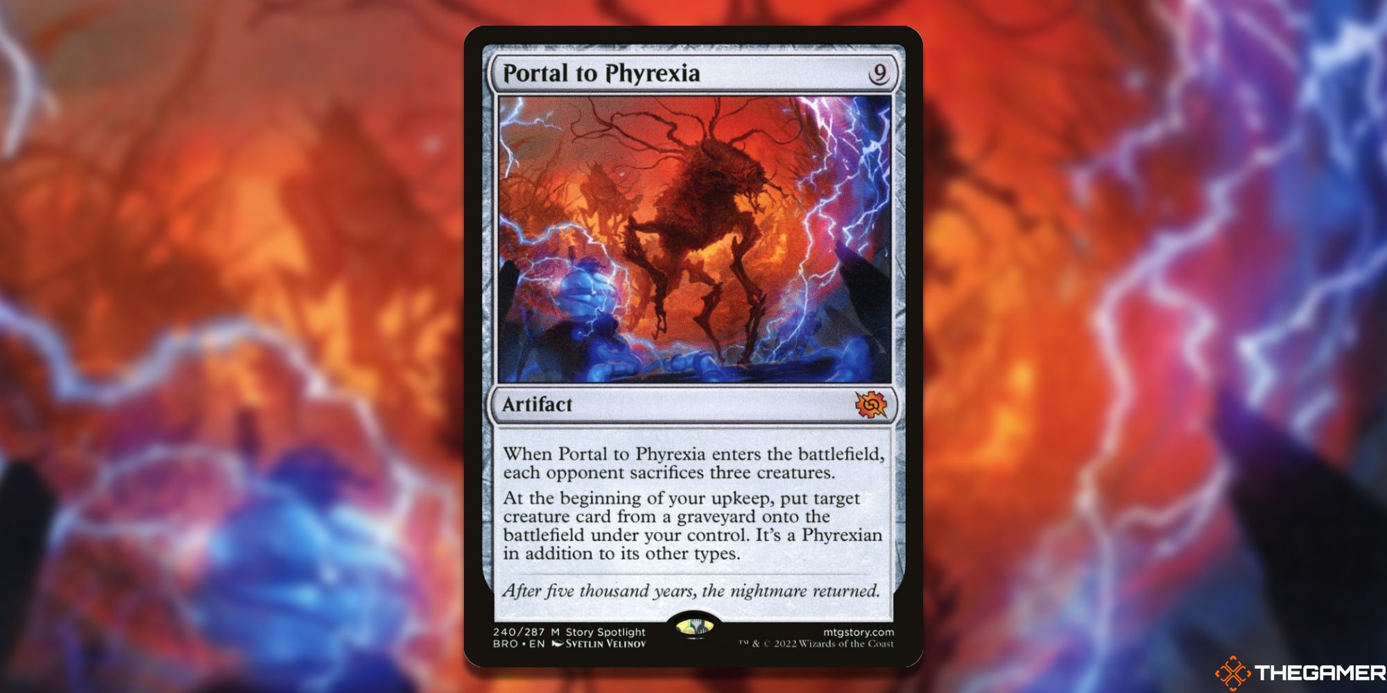 Image of the Portal to Phyrexiacard in Magic: The Gathering, with art by Svetlin Velinov-1