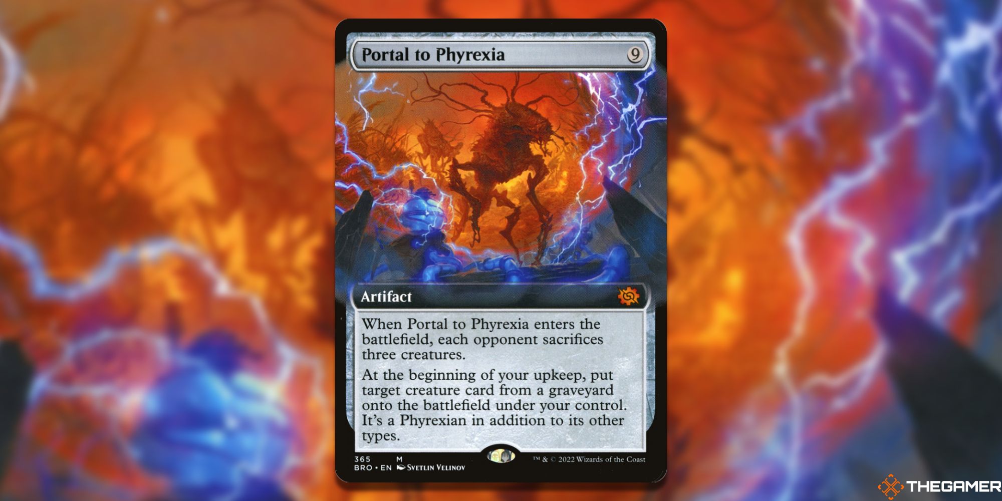 Image of the Portal to Phyrexia card in Magic: The Gathering, with art by Svetlin Velinov