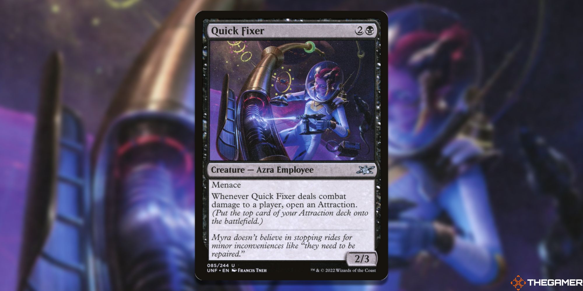 Image of the Quick Fixer card in Magic: The Gathering, with art Francis Tneh