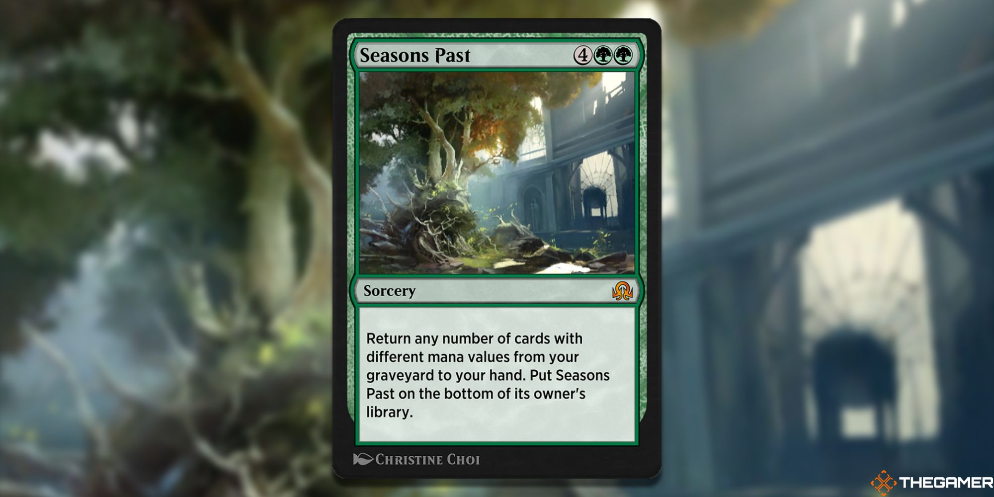 Image of the Seasons Past card in Magic: The Gathering, with art by Christine Choi
