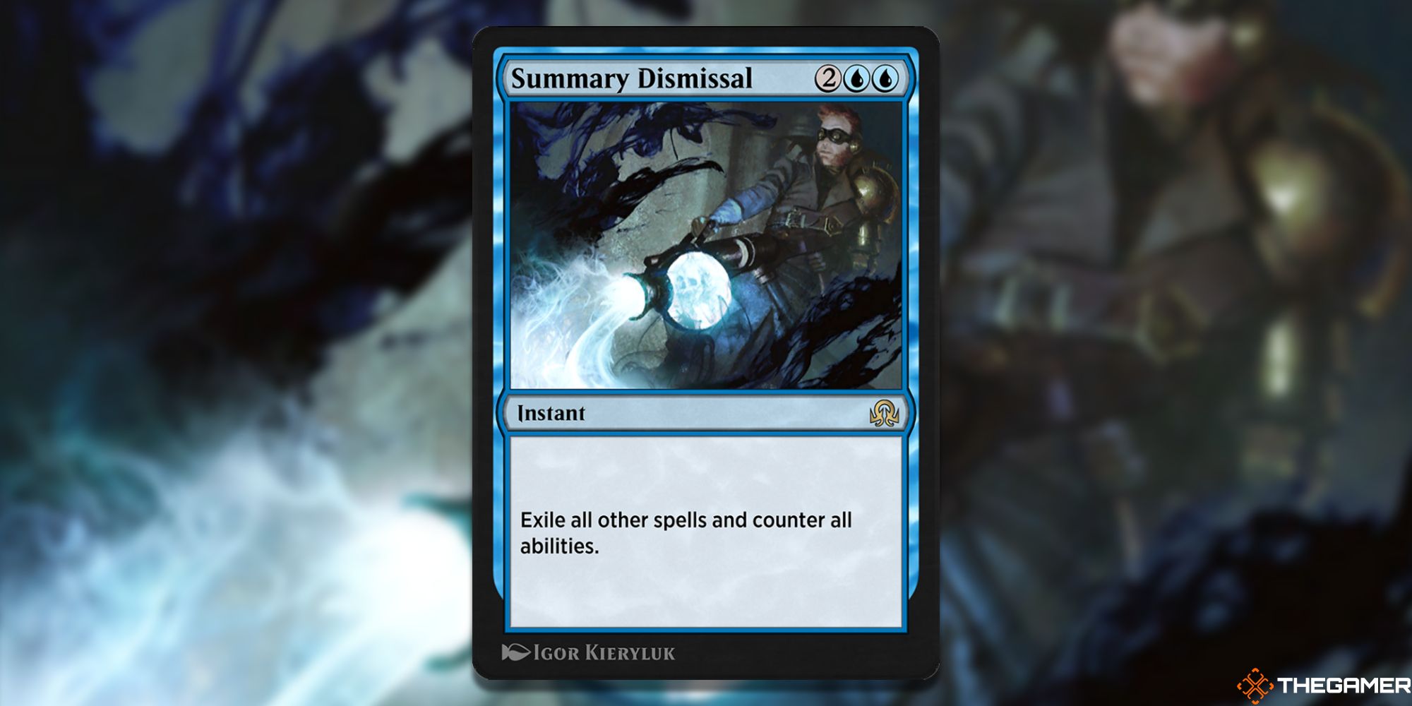 Image of the Summary Dismissal card in Magic: The Gathering, with art by Igor Kieryluk