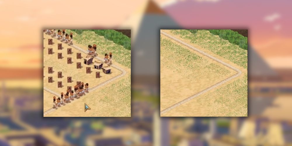 2 Pictures of the Kingdom Road with and without both people and houses