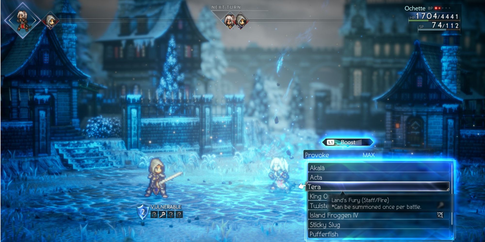 Octopath Traveler 2 - Ochette, провоцирующая священную стражу