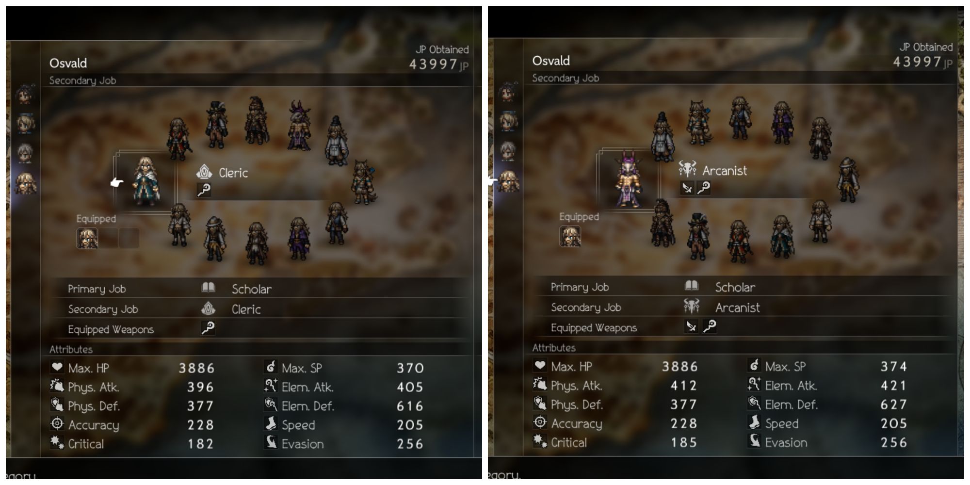 Oswald'S Side Job Choices In Octopath Traveler 2 Are Cleric And Arcanist
