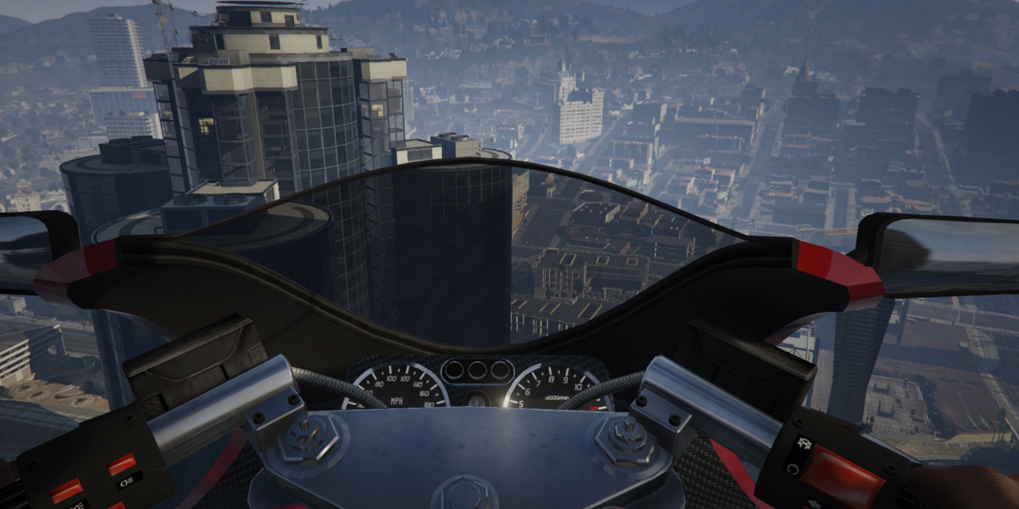 Performing A Parachute Jump of Maze Bank Tower in GTA V