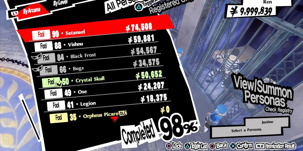 Persona 5 Royal Persona Compendium at 98%