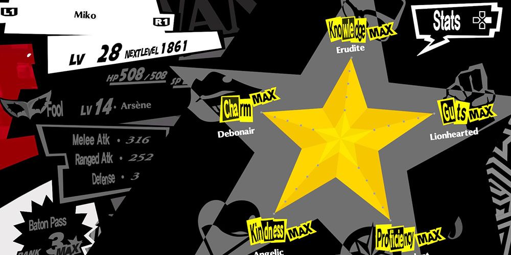 Persona 5 Royal Stats Screen All Maxed Out