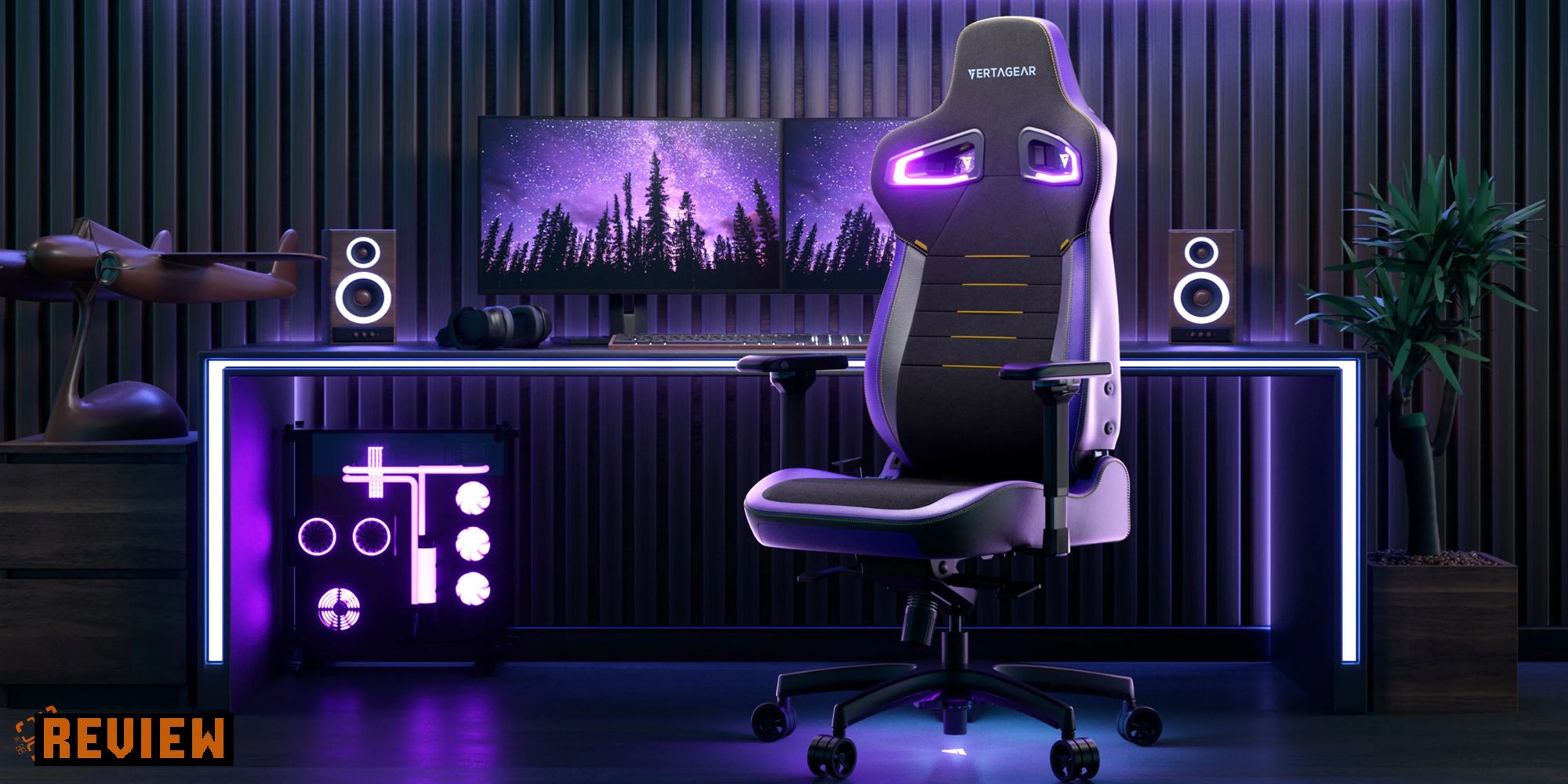PL4800 Chair glowing purple