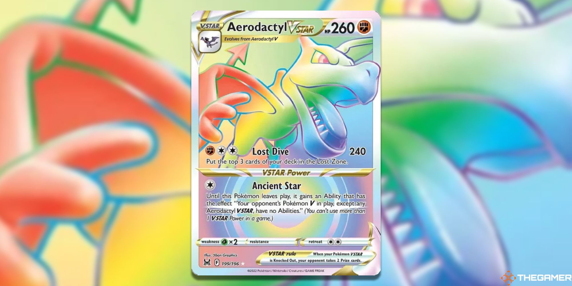 Image of the card Aerodactyl VSTAR in Pokemon TCG, with art by 5ban Graphics