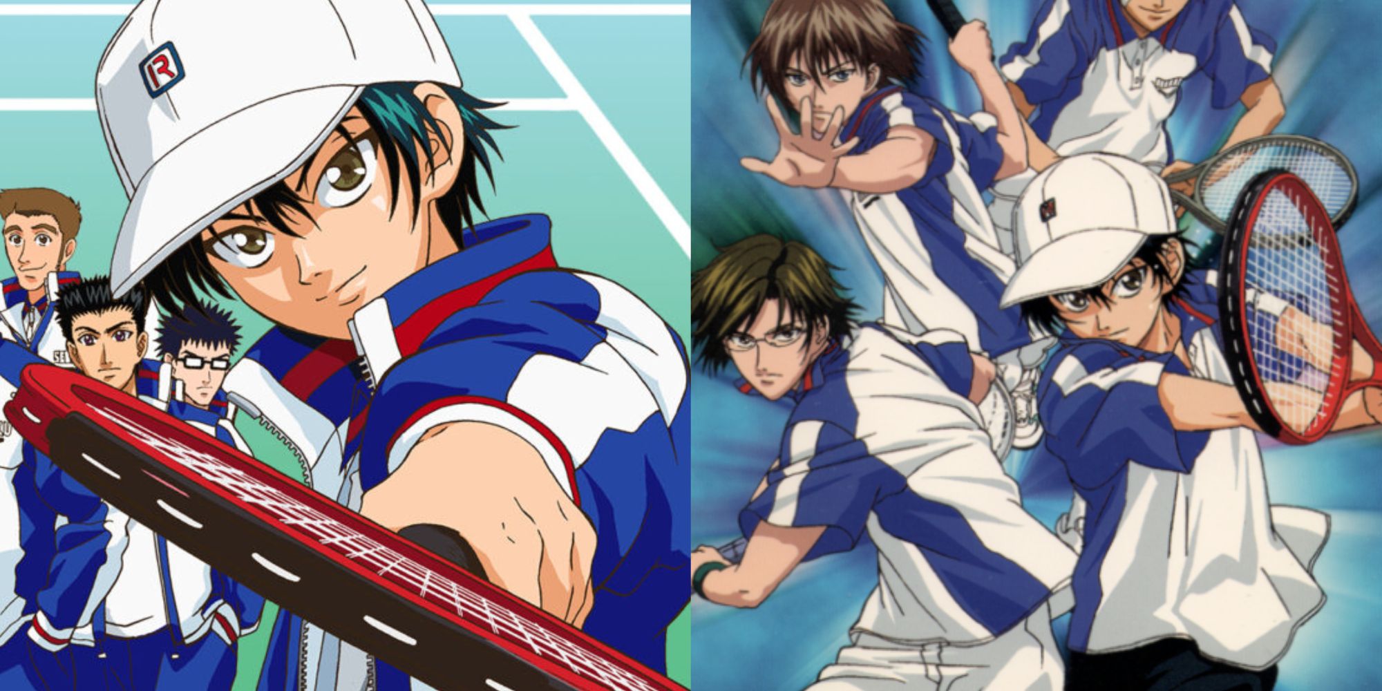 Main images of the Prince of Tennis anime with different cast members
