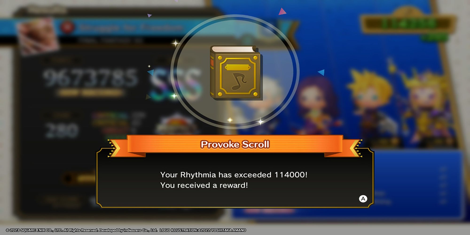 The Provoke Scroll , a tan book that teaches the Provoke ability from Theatrhythm: Final Bar Line.