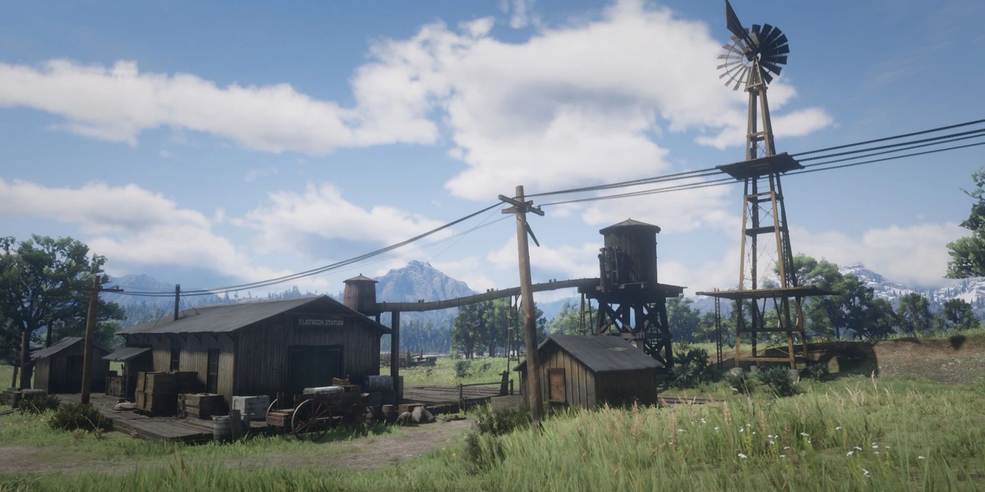 An image of Flatneck Station, a train station from Red Dead Redemption 2.