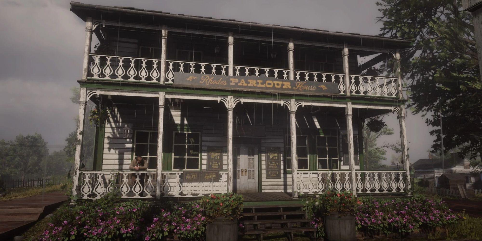 An image of the saloon in Rhodes from Red Dead Redemption 2