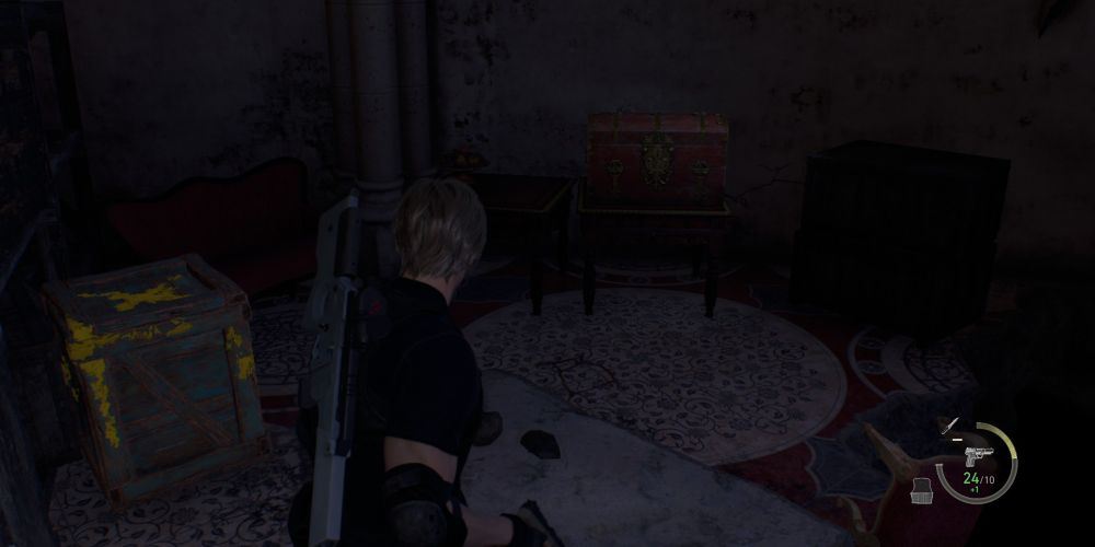 the chest under the stairs in the ballroom in resident evil 4 remake