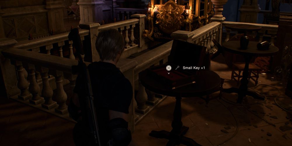 leon kennedy finds a small key at the cable car stop in the castle in resident evil 4 remake