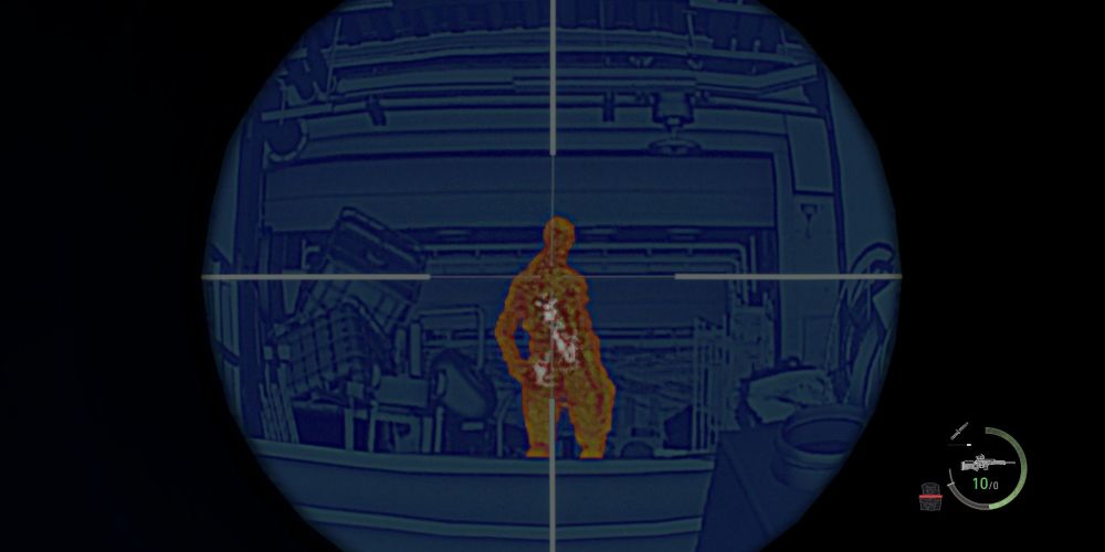 a regenerador viewed through the biosensor scope in resident evil 4 remake