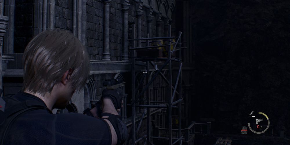 the gem cask on the outside of the clock tower in resident evil 4 remake
