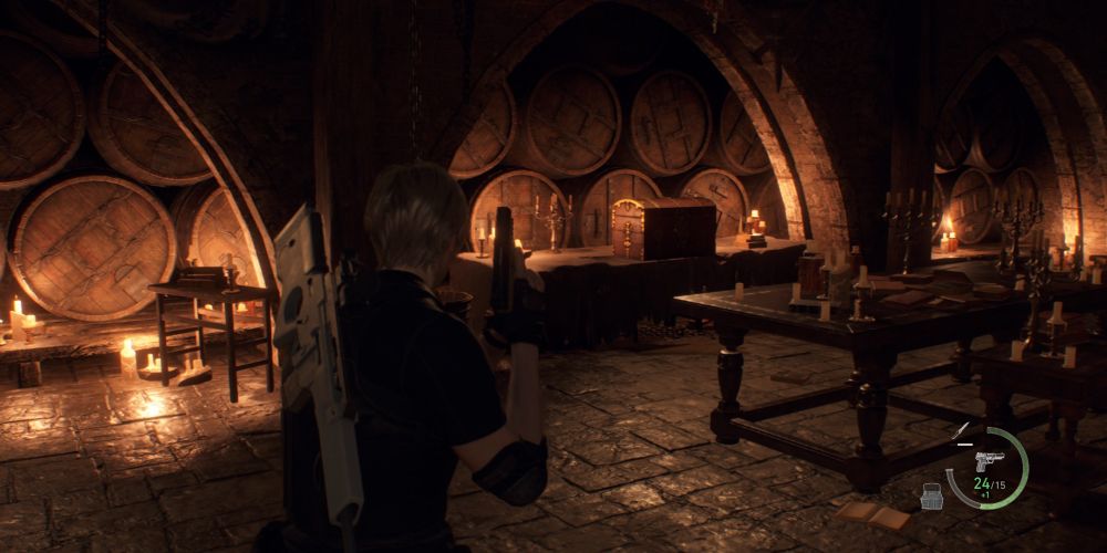 the chest behind the zealot leader in the wine cellar in resident evil 4 remake