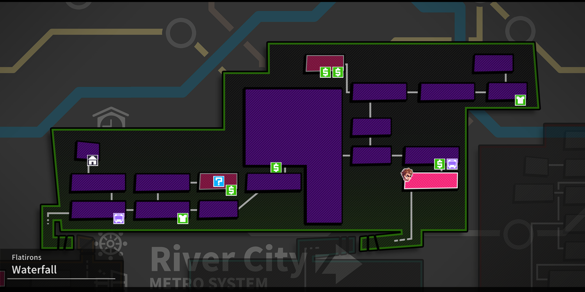 Карта секретной зоны River City Girls 2 Flatirons