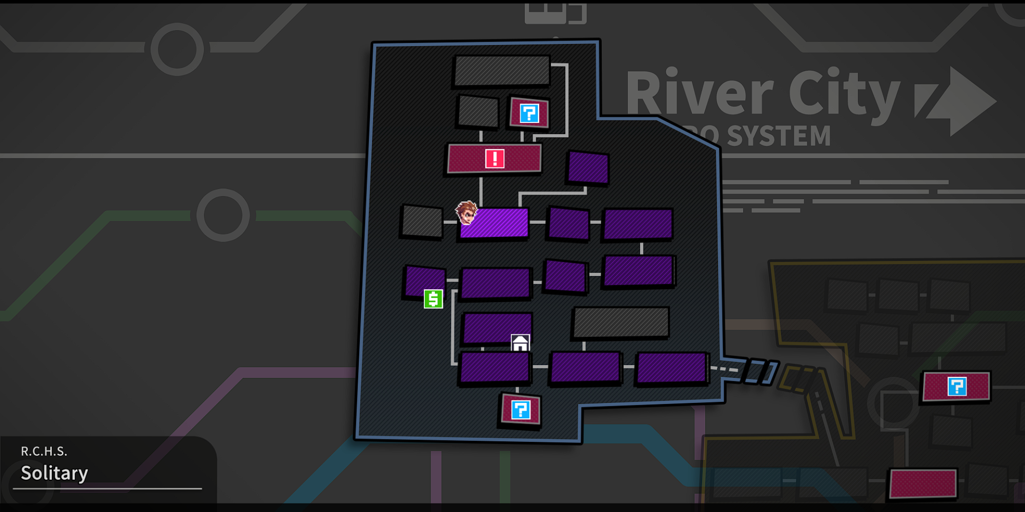 River City Girls 2 Карта секретной зоны RCHS